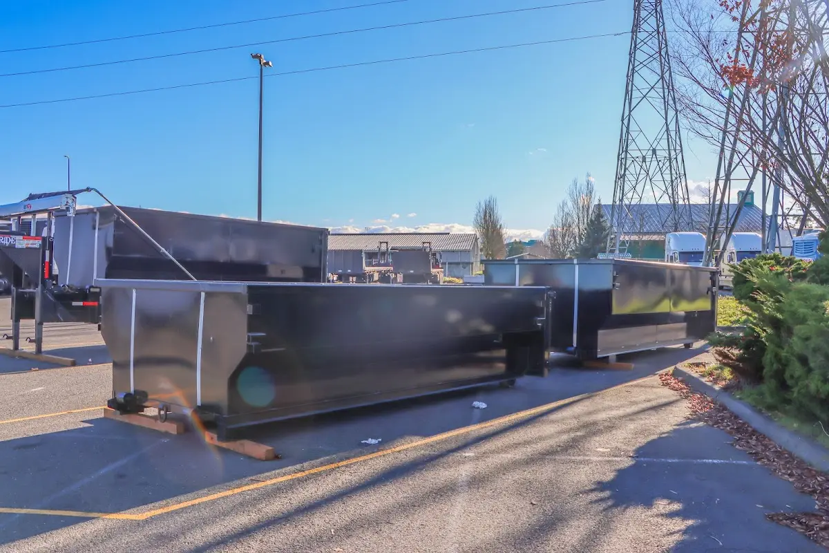 Roll-off dumpster ready for waste disposal at job site for Construction Dumpster Rental in Cleveland